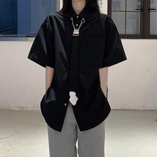 Set: Short-sleeve Shirt + Grommet Neck Tie