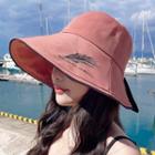 Feather Embroidered Sun Hat