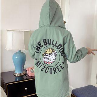 Dog Print Buttoned Hooded Coat