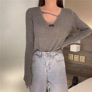 Applique Cut-out Sweater