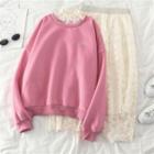 Lace Loose-fit Sweatshirt / Lace Midi Skirt