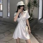 Ruched Short-sleeve Slim-fit Dress