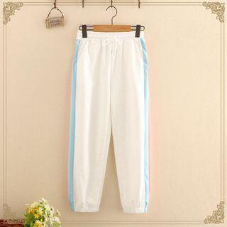 Contrast-trim Elastic-waist Sweatpants