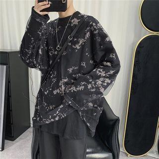 Paint Splatter Print Layered Pullover