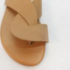 Faux-leather Braided Flip-flops