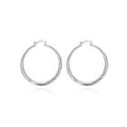 Simple Elegant Fashion Fish Veins Pattern Geometric Small Circle Earrings Silver - One Size
