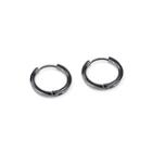 Simple Personality Plated Black Geometric Round 316l Stainless Steel Stud Earrings 10mm Black - One Size