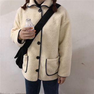 Contrast Trim Fleeced Jacket