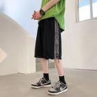 High-waist Lace-up Straight-cut Shorts