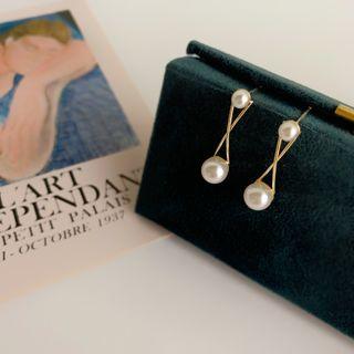 Faux Pearl Earring White Pearl - Gold - One Size