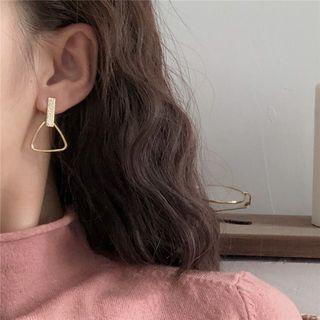 Alloy Triangle Dangle Earring Gold - One Size