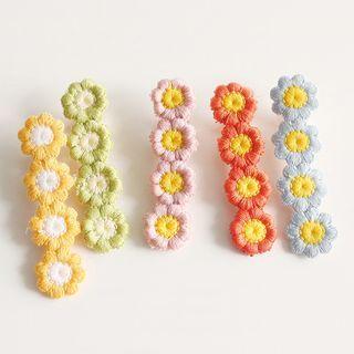 Knit Floral Hair Pin