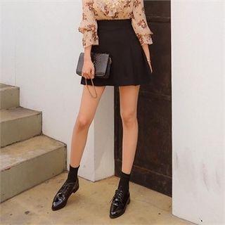 High-waist A-line Miniskirt