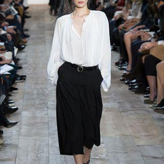 Set: Long-sleeve Shirt + Cropped Wide-leg Pants