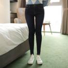 Stitched Fleece-lined Skinny Jeans