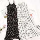 Polka Dot Strappy Midi A-line Dress