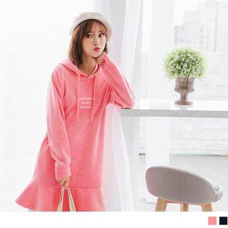 Letter Embroidery Velvet Mermaid Dress