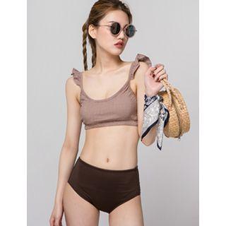 Frill-trim Plaid Bikini Set