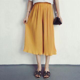 Wide Leg Pleated Chiffon Pants