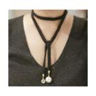 Furry-cord Lariat Necklace
