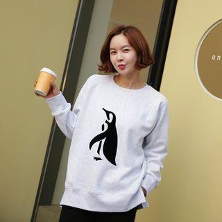 Penguin Print Cotton Sweatshirt