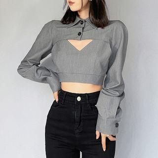Set: Crop Camisole Top + Crop Shirt