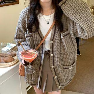 Pocket-detail Long-sleeve Knit Jacket