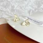 Flower Stud Earring 1 Pair - S925 Silver Needle - White - One Size