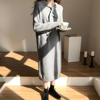 Tie-neck Sweater Dress