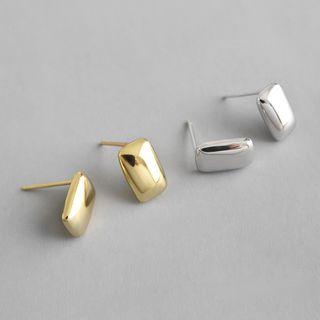 925 Sterling Silver Polished Rectangle Earring