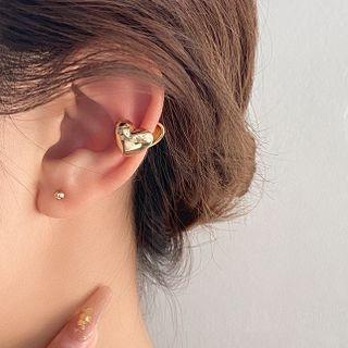 Heart Rhinestone Alloy Cuff Earring