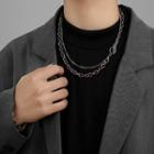 Layered Stainless Steel Necklace / Bracelet / Set