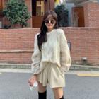 Drawstring Shirt-panel Sweater