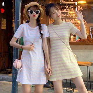Short Sleeve Striped T-shirt / T-shirt Dress