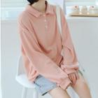 Long-sleeve Polo Shirt Pink - One Size