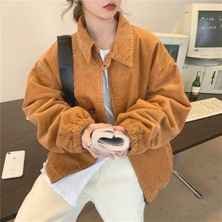 Corduroy Loose-fit Jacket Orange - One Size