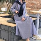 Long-sleeve Midi Shirt Dress / Shawl