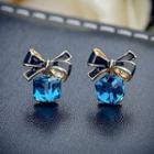 Cubic Bead & Bow Dangle Earring As Shown In Figure - One Size