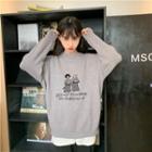 Printed Sweater Gray - One Size