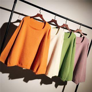 Square-neck Knit Sweater