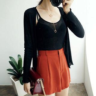 Set: Open-front Cardigan + Camisole Top