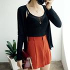 Set: Open-front Cardigan + Camisole Top