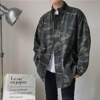 Camo Pattern Oversize Jacket