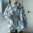 Long-sleeve Gradient Printed Zipped Jacket