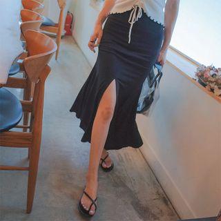 Slit-front Maxi Mermaid Skirt