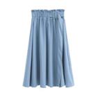 Belt-waist A-line Maxi Skirt