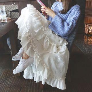 Tiered Skirt / Cable Knit Sweater