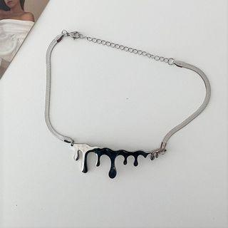 Metal Necklace 1pc - Silver - One Size