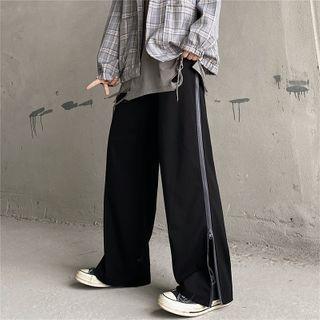 Wide-leg Zipped Pants
