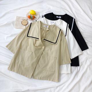 Sailor Collar 3/4-sleeve Blouse
